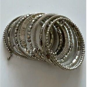Silver slinky bangle bracelet